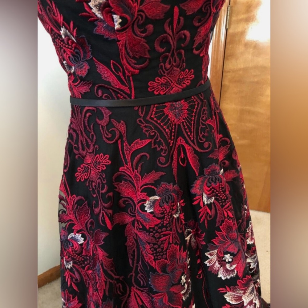 Basix Black Label Embroidered Ballgown Dress sz 2 NWT - Picture 7 of 11